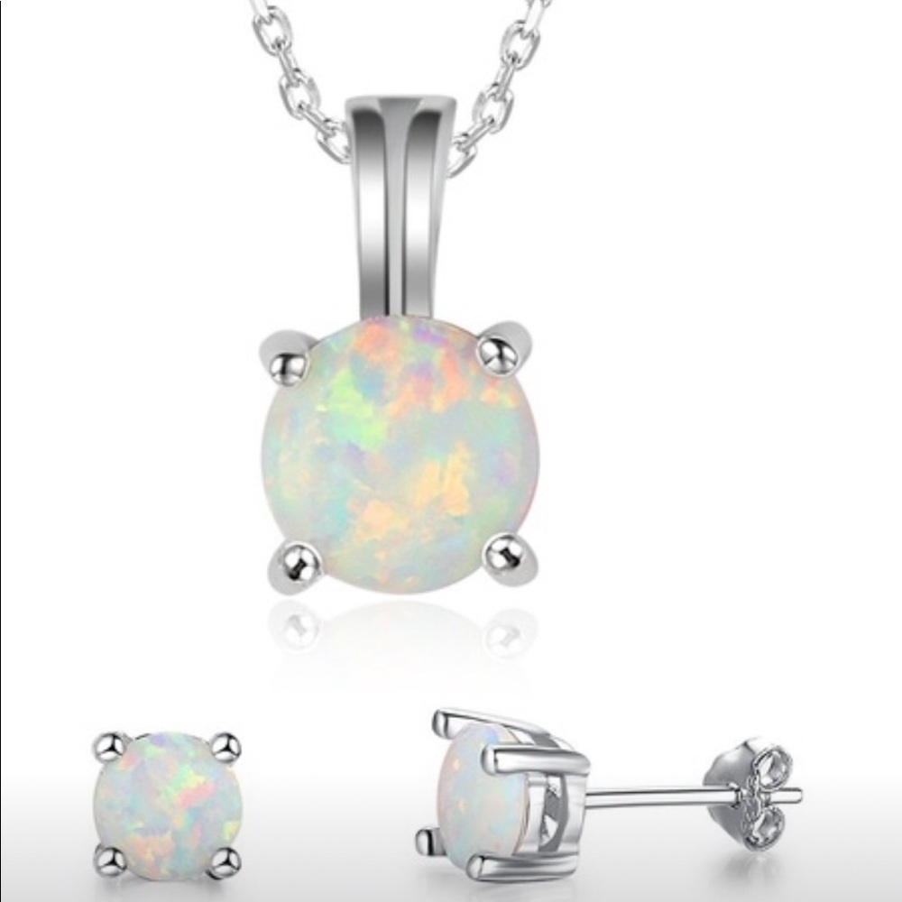 White Opal earrings
